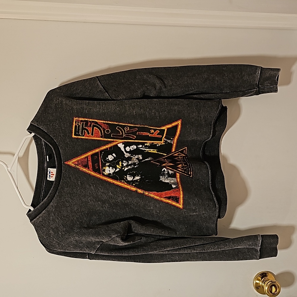 Def Leppard Cropped Sweater Size XS By JunkFood